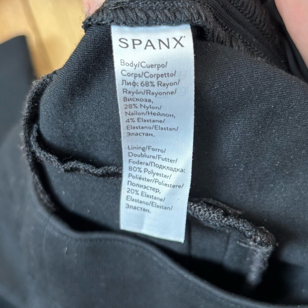 Spanx The Perfect Pant Slim Straight Ponte Knit In Black Size Large Tall 20254T - Picture 7 of 7